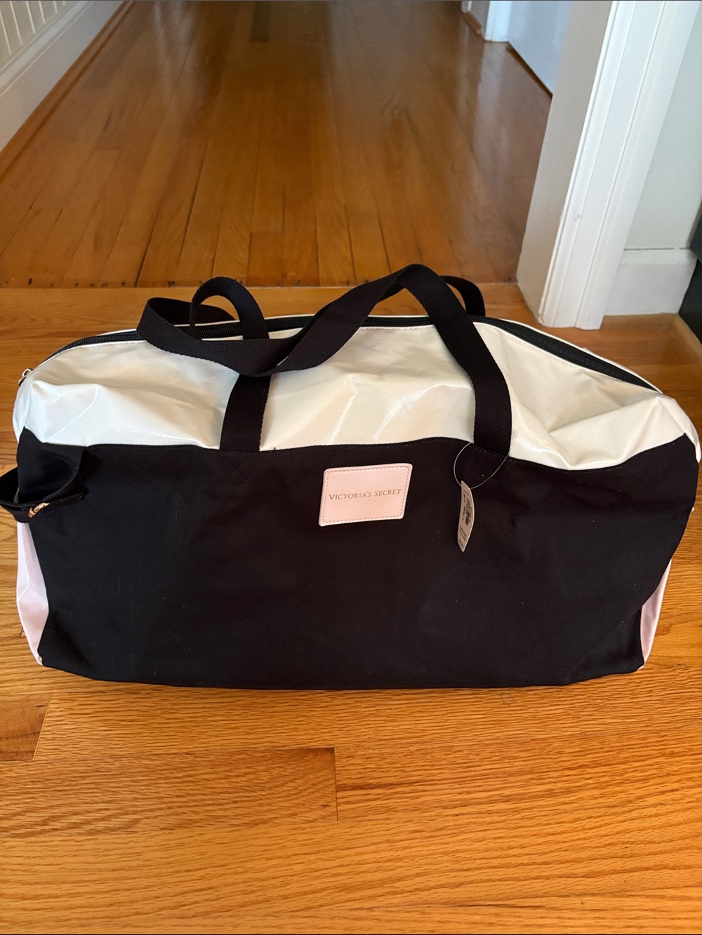 Victoria's Secret Black, White & Pink Weekender Bag